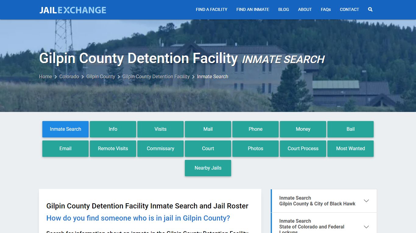 Gilpin County Detention Facility Inmate Search - Jail Exchange